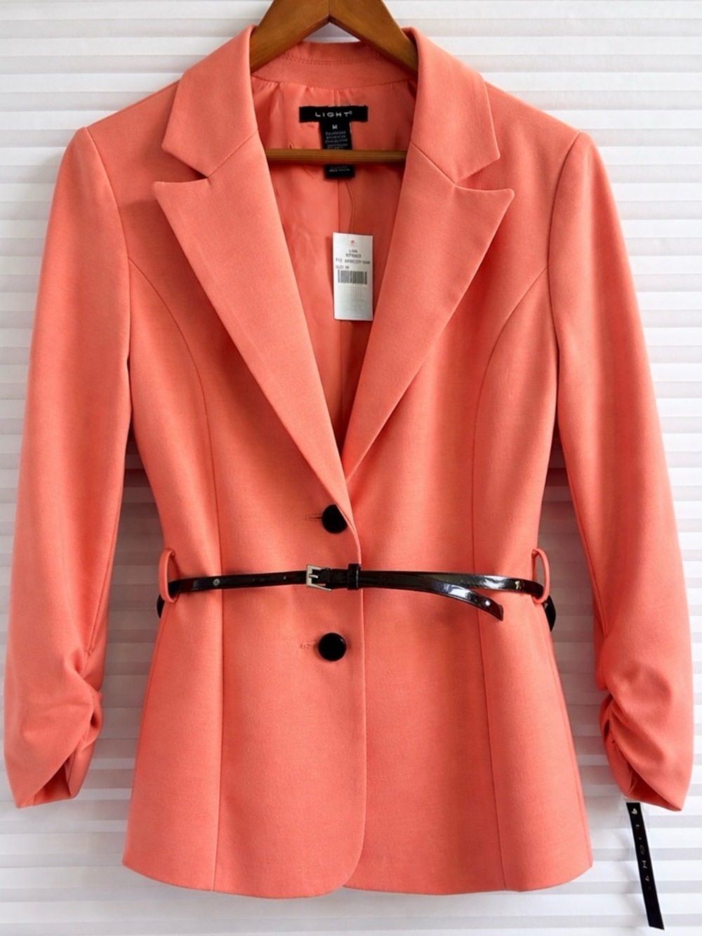 Coral Women's Tailored Blazer with Patent Belt